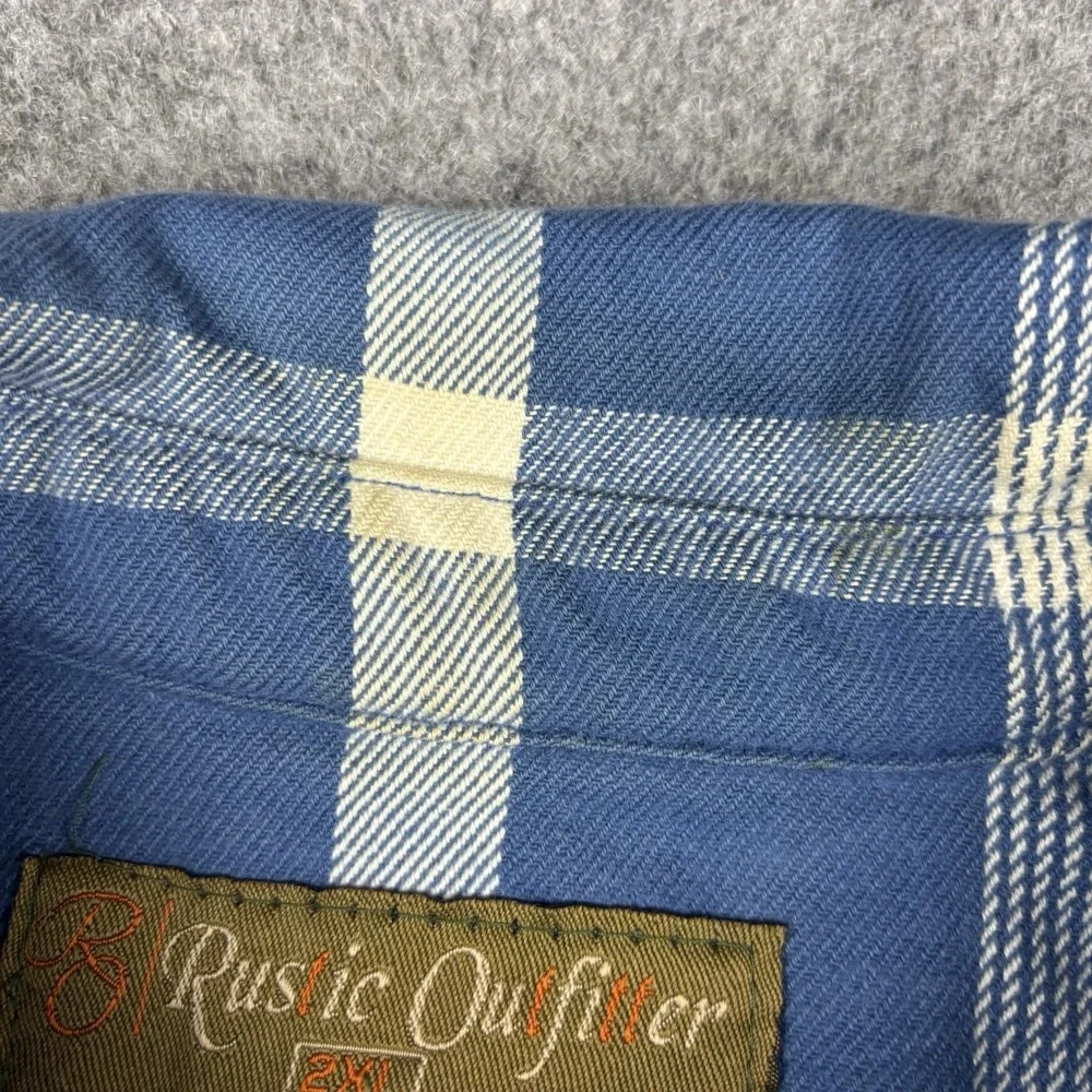 Rustic Outfitters Shacket Mens 2XL Full Zip Blue Plaid Shirt Jacket Outdoors